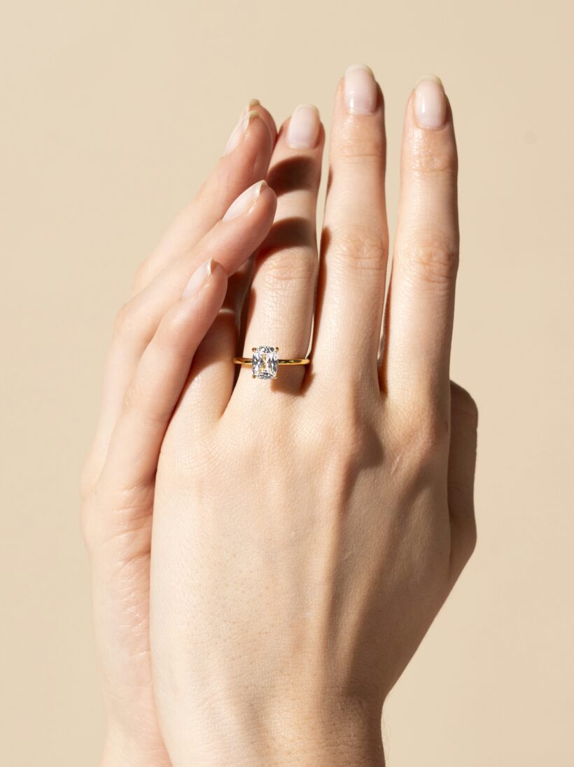 Anillo de compromiso Eonian con diamante, corte 5