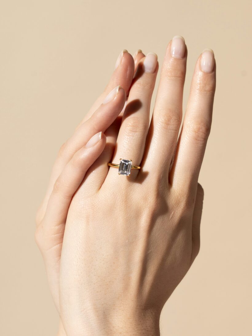 Anillo de compromiso Eonian con diamante, corte 6